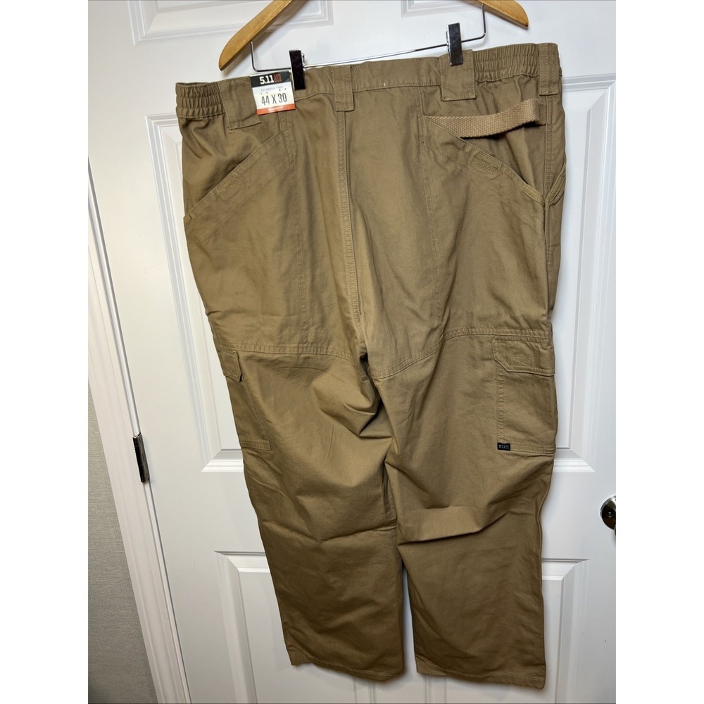 5.11 Tactical Cargo Pants 44x30ā Beige 74251 Cotton Elastic Waist Knee Pad Ready - Picture 3 of 16